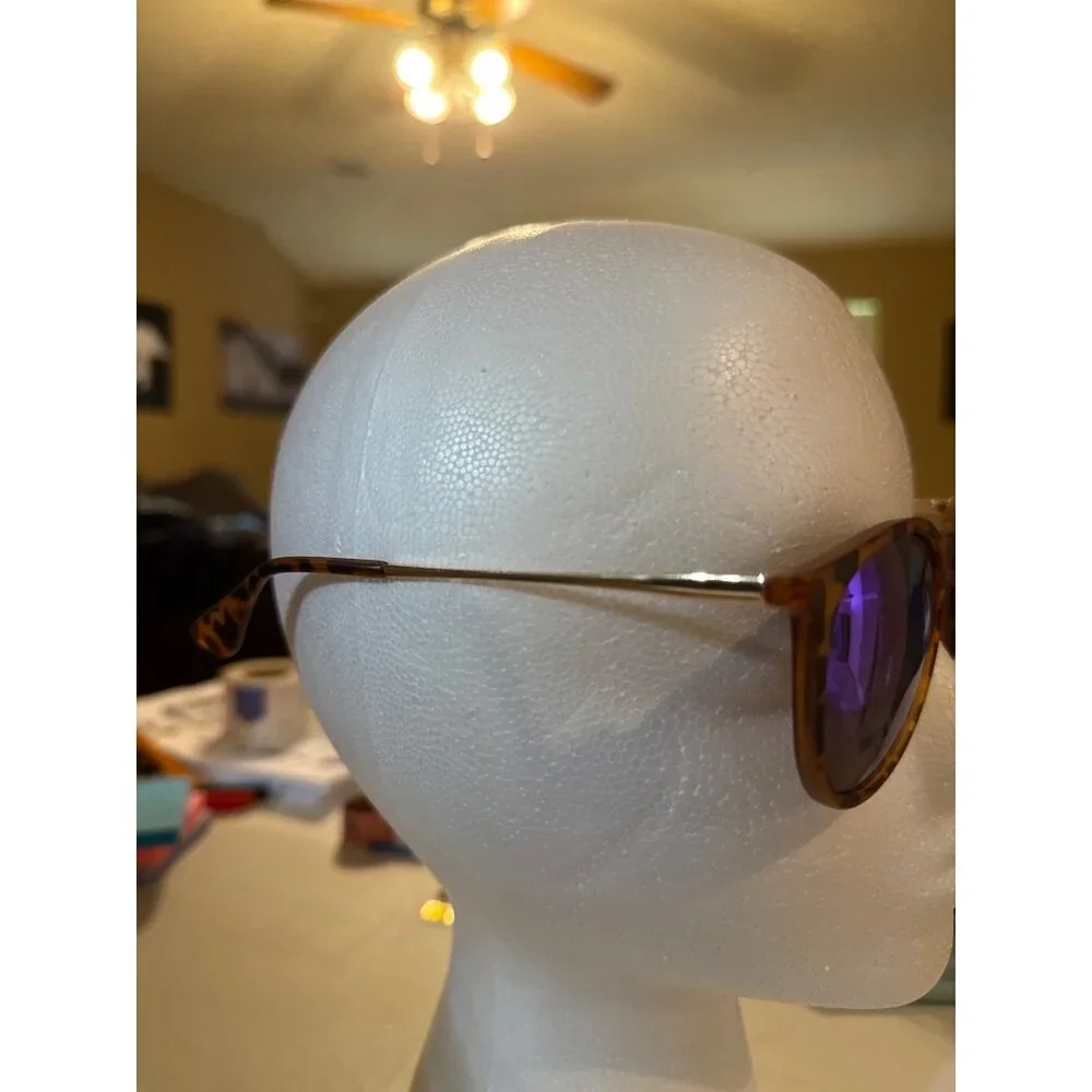 Tortoise Shell Frame Green Mirror Lens Unisex Sunglasses